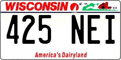 WI license plate 425NEI