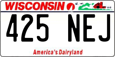 WI license plate 425NEJ