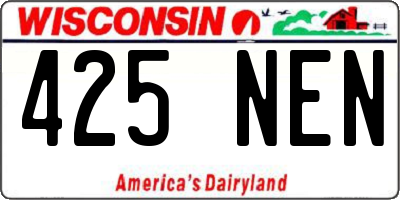 WI license plate 425NEN