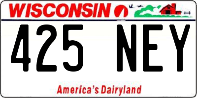 WI license plate 425NEY