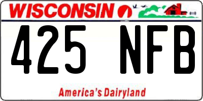 WI license plate 425NFB