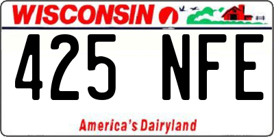 WI license plate 425NFE
