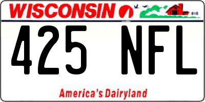 WI license plate 425NFL