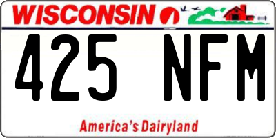 WI license plate 425NFM