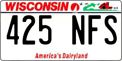 WI license plate 425NFS