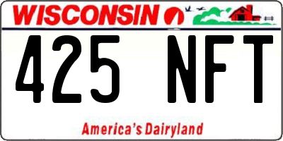 WI license plate 425NFT