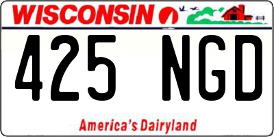 WI license plate 425NGD