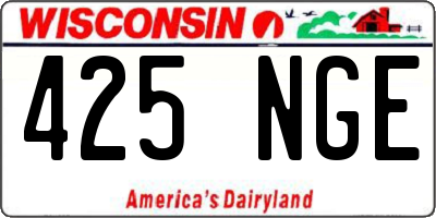 WI license plate 425NGE