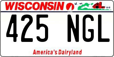 WI license plate 425NGL