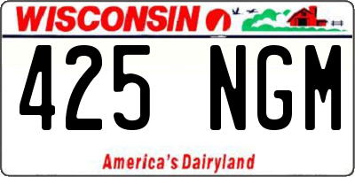 WI license plate 425NGM
