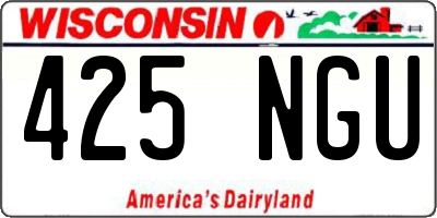 WI license plate 425NGU