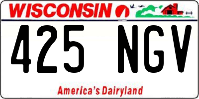 WI license plate 425NGV
