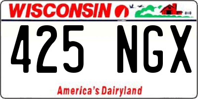 WI license plate 425NGX