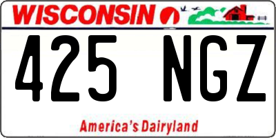 WI license plate 425NGZ