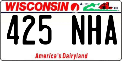 WI license plate 425NHA
