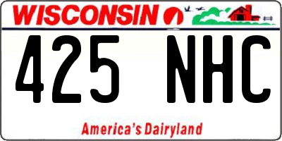 WI license plate 425NHC