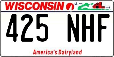WI license plate 425NHF