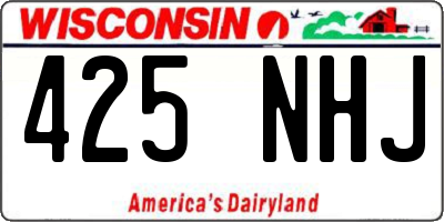 WI license plate 425NHJ