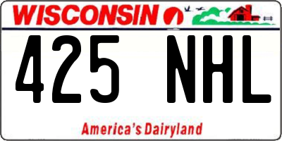 WI license plate 425NHL