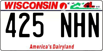 WI license plate 425NHN