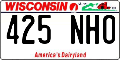 WI license plate 425NHO