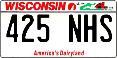 WI license plate 425NHS
