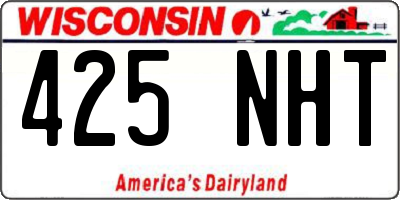 WI license plate 425NHT