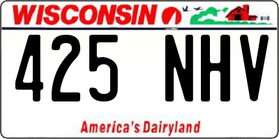 WI license plate 425NHV