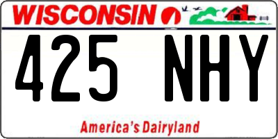 WI license plate 425NHY