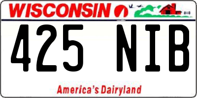 WI license plate 425NIB