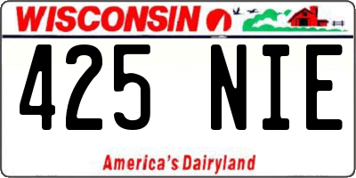 WI license plate 425NIE