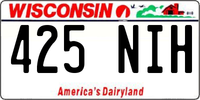 WI license plate 425NIH