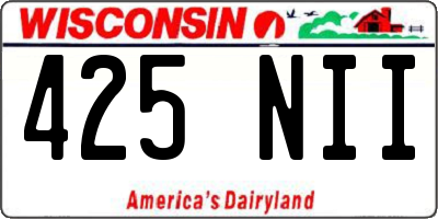 WI license plate 425NII