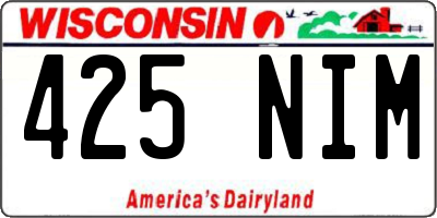 WI license plate 425NIM