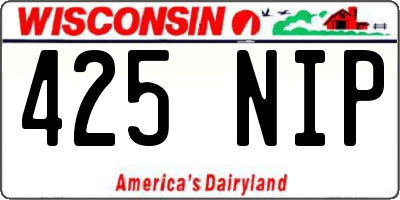 WI license plate 425NIP