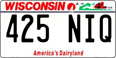 WI license plate 425NIQ