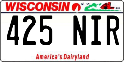 WI license plate 425NIR