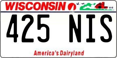 WI license plate 425NIS