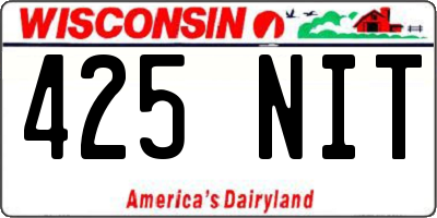 WI license plate 425NIT