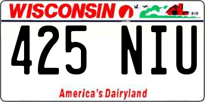 WI license plate 425NIU