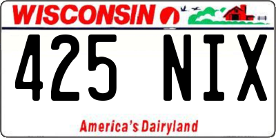 WI license plate 425NIX