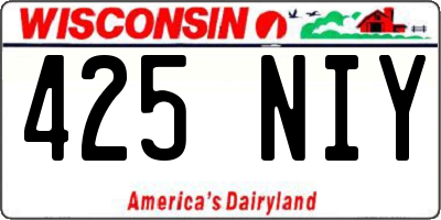 WI license plate 425NIY