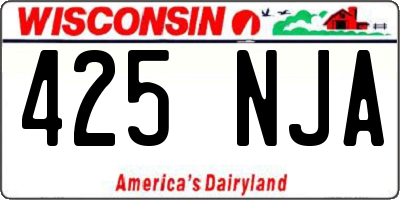 WI license plate 425NJA