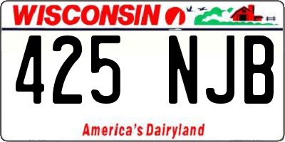 WI license plate 425NJB