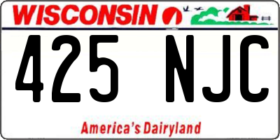 WI license plate 425NJC