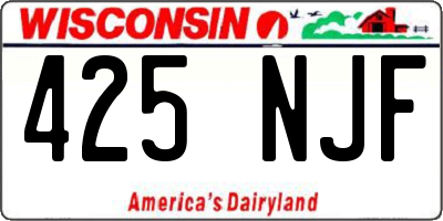 WI license plate 425NJF