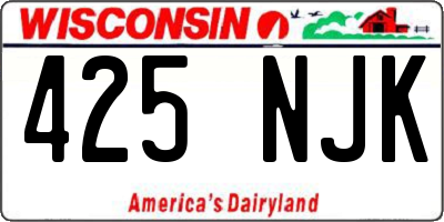 WI license plate 425NJK