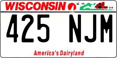 WI license plate 425NJM