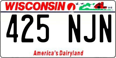 WI license plate 425NJN