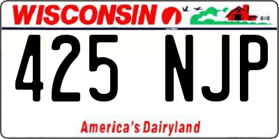 WI license plate 425NJP